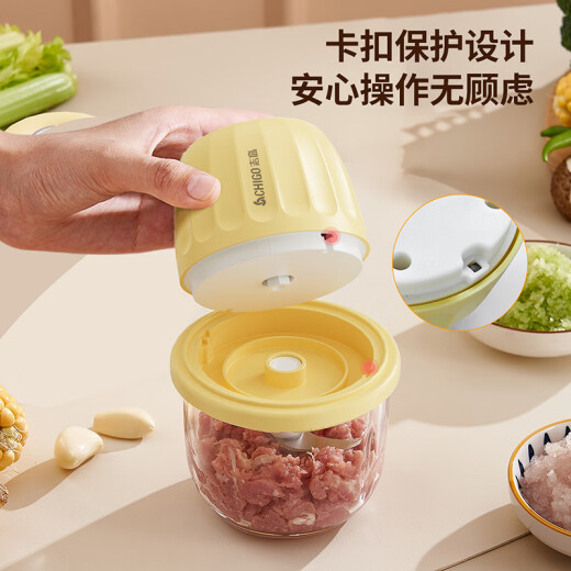 CHIGO meat grinder household food supplement machine baby stuffing grinder mixer meat grinder electric multi-functional food supplement cooking machine small wireless portable garlic machine TK-X50C