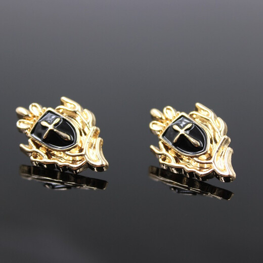 XIFEI, Herren -Mini -Kragen Pin Brosche, Legierung bemalte Ölkreuz -Krone -Schild Brosche, Anzugshemdzubehör, Kronschild Single