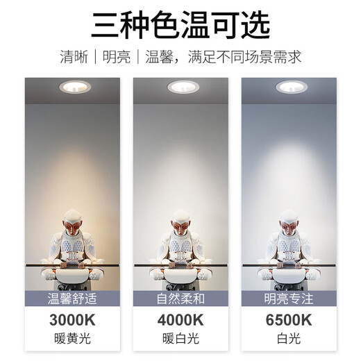 Philips (PHILIPS) constant brightness series LED downlight embedded ceiling downlight 3 inches 5.5W opening 85-95mm warm white light (4000K)