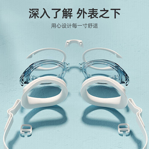 Li Ning LI-NING myopia swimming goggles waterproof and anti-fog men's and women's high-definition swimming goggles myopia special swimming goggles LNJT224-13 Aurora White 500 degrees