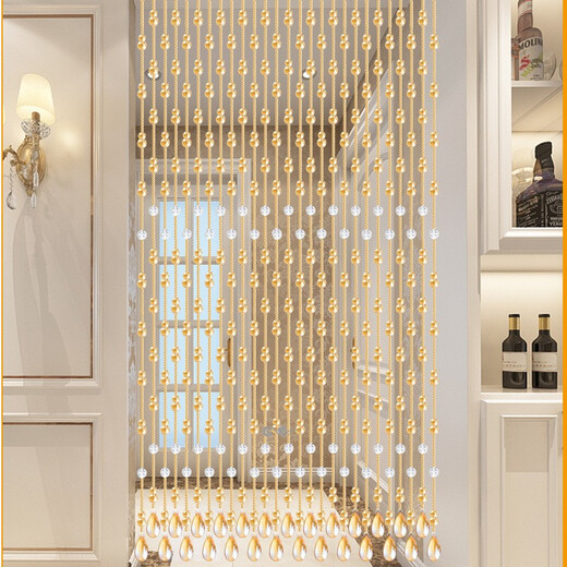 Xiangshangge crystal gourd bead curtain bedroom door curtain partition porch aisle living room kitchen toilet toilet toilet no hole hanging curtain 21 0.4 meters high and low style