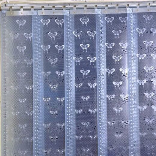 CLCEY opaque pvc plastic matte soft door curtain partition curtain wind insulation air conditioning curtain anti-mosquito flies leather door curtain household frosted butterfly breathable width 16 high 2 meters 11 pieces