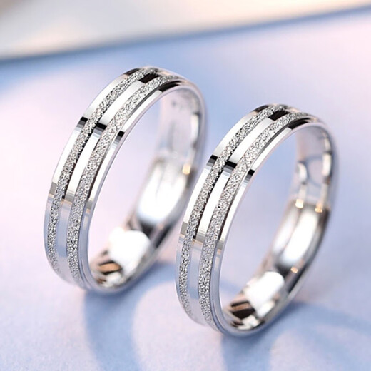 MZMZ frosted platinum ring for men and women, PT999 platinum couple ring, proposal ring, Chinese Valentine's Day and Mid-Autumn Festival gift for girlfriend, PT999 platinum ring, live pair