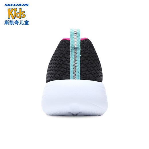 SKECHERS children's shoes children's sports shoes white shoes girls casual shoes Velcro big children's running shoes 82007L black/multi-color/BKMT36 code