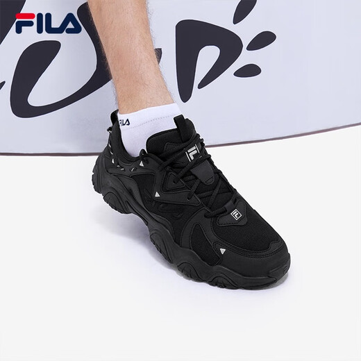 FILA 斐乐猫爪鞋4代男鞋复古老爹鞋时尚休闲运动鞋透气厚底鞋猫爪6 黑-BK （猫爪4） 42
