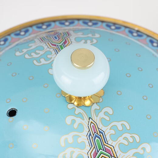 Xingshui Copper Art cloisonné copper hot pot thickened pure copper enamel alcohol hot pot one person one pot red copper single small hot pot Chinese style white single pot 18cm