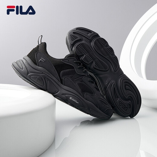 FILA men's shoes dad shoes Mars shoes retro running shoes autumn fashion casual sports shoes black-BK (second generation) 42