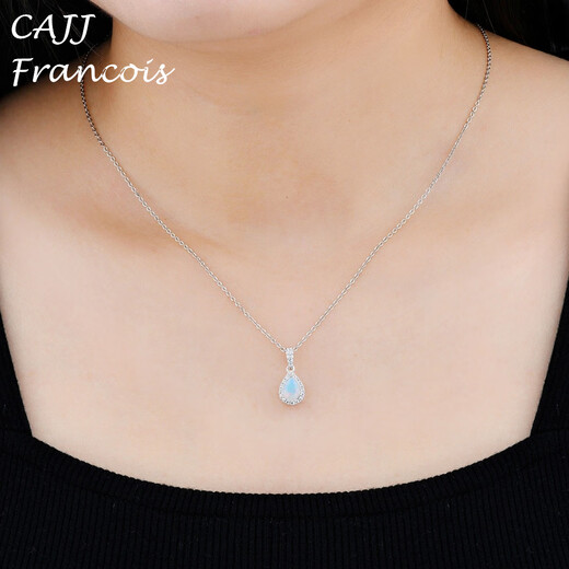CAJJ Francois 0.40 carat opal stone pendant for women 925 silver as a gift for personal use natural colored gemstones jewelry gems opal stone pendant