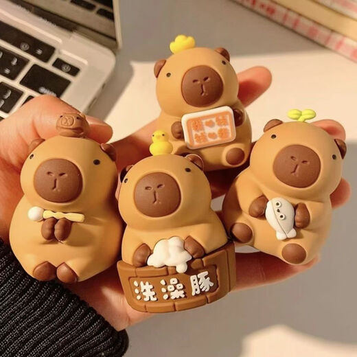 
Enchanting cat Kapibala ornaments Office desktop girls children's birthday gifts for girls high-end feeling to give girlfriend practical Kapibala ornaments [four sets] gift box