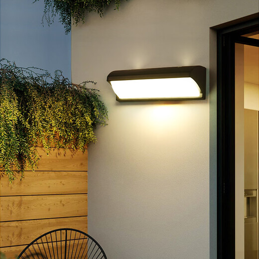 Micro outdoor wall lamp waterproof aisle stair courtyard door outdoor led super bright waterproof lamp balcony bathroom wall lamp A small black 30W three-color light