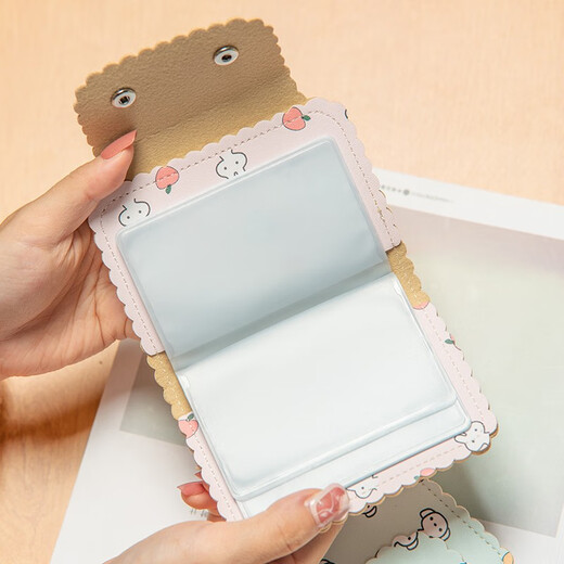 Maiweini-Kartenbeutel für Frauen Ins Koreanische Kapazität Multi-Kartenposition süße Persönlichkeit kleiner Anti-Demagnetisierungskartenhalter Exquisit High-End Pink Fruit Rabbit [20 Karten + multifunktionale Position] 22 Stücke