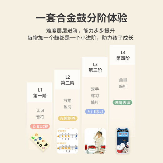 俏娃宝贝架子鼓儿童初学者玩具男孩3-4-6-8岁入门家用练习爵士鼓敲打鼓打击乐器小女孩生日礼物 黑：桦木金属鼓【3鼓1镲】+木质鼓棒