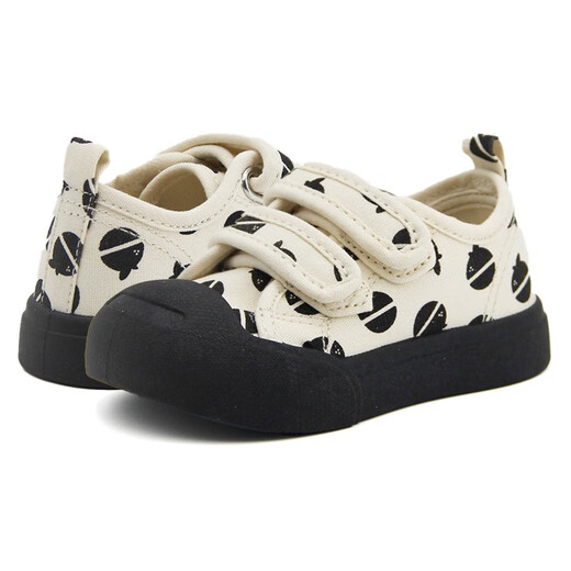 TOPSTAR children's canvas shoes autumn new cloth shoes soft sole entry shoes casual sneakers baby breathable single shoes 1262 black 22 inner 140MM feet 130MM