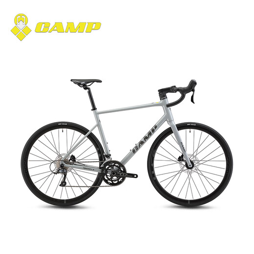 坎普（CAMP）RADONX 自行车铝合金车架公路车18变速顺泰纯油碟刹单车弯把赛车 闪银黑 18速 520码 700C