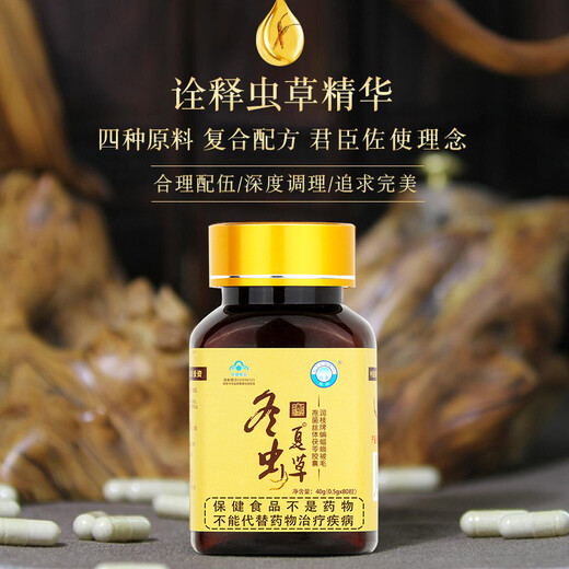 桂仁冬虫夏草胶囊80粒/瓶 增强免疫力 中老年滋补营养礼品 送礼送长辈 十盒装（实发十五盒）