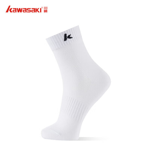 kawasaki川崎羽毛球袜男毛巾底运动短袜子A6102（三双装)  白灰黑 均码 