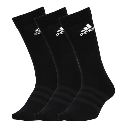 Adidas men and women socks 2024 new sports running triple pair black and white sports medium and high tube socks DZ9435 DZ9435/triple pair medium tube thin model M[39-42 codes] counter fake one compensation ten