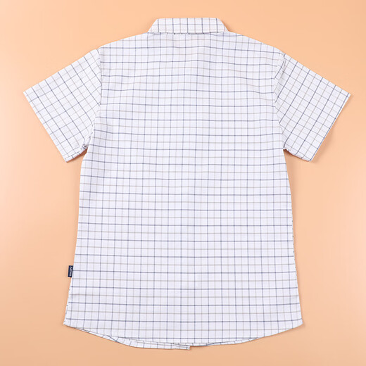 Xiangguotu children's plaid short-sleeved shirt summer pure cotton school uniform tops boys and girls casual shirts for middle-aged and older students class uniforms boys plaid long-sleeved shirts 140cm