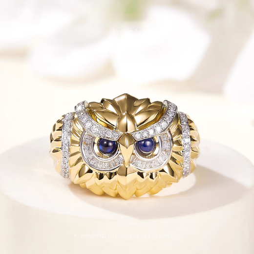 HEEKAIYI ring women's sapphire ring luxury jewelry Chinese Valentine's Day birthday gift for wife or girlfriend Sapphire ring-18k gold