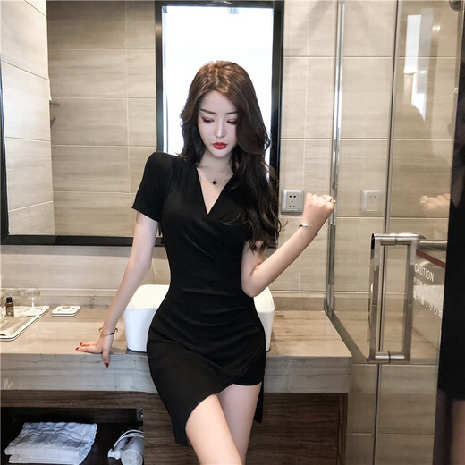 Vêtements pour femmes sexy et boîte de nuit mince robe sexy salle de bain de massage jupe technicien de travail de travail noir m noir