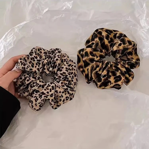 复古时尚豹纹大肠发圈女高级感韩系小众发圈发绳夏季新款头饰 浅色豹纹1条