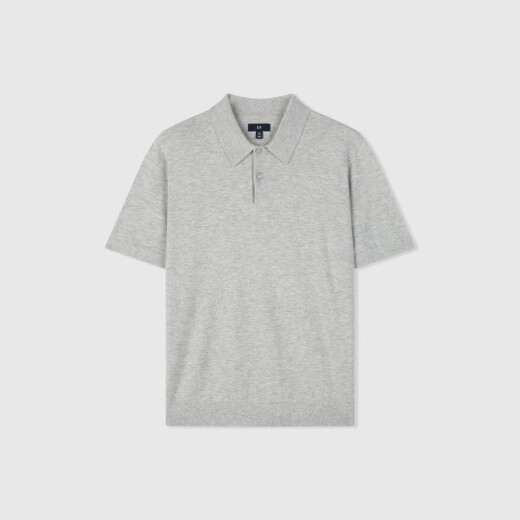 Gap men's spring loose polo collar short-sleeved skin-friendly sweater solid color sweater 890973 gray L 175/96A Asian size