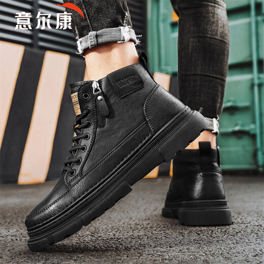 Yierkang Martin Boots Men British Style Invierno 2025 Nuevas botas de alta techo Trabajo de zapatos de algodón de algodón