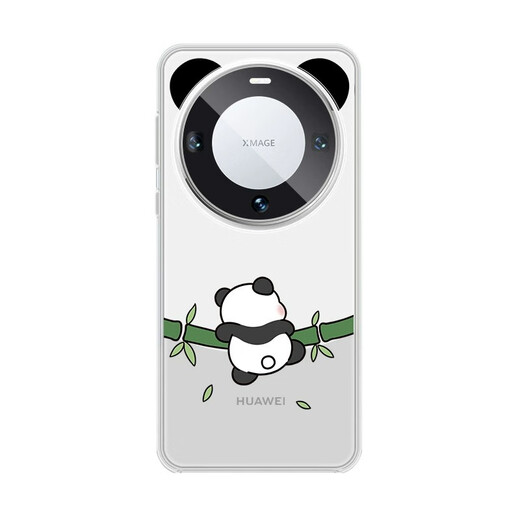 美十美分适用华为mate70pro手机壳60pro+新款创意可爱卡通熊猫耳朵黑白配色透明硅胶软壳超薄女款全包保护 【透明防摔壳】熊猫-MF1713孔位 华为Mate60