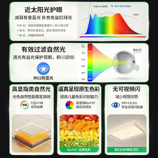 大观园（DGY）客厅吸顶灯北欧星光现代简约客厅主灯大气极简氛围护眼灯具687O 长方110cm已接入米家120W全光谱