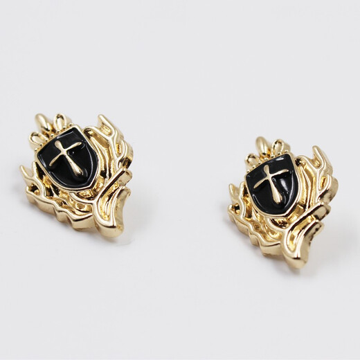 XIFEI, Herren -Mini -Kragen Pin Brosche, Legierung bemalte Ölkreuz -Krone -Schild Brosche, Anzugshemdzubehör, Kronschild Single