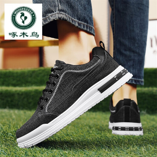 
Woodpecker linen breathable flat-bottomed shoes fashionable and versatile men's casual sneakers 2024 autumn trendy men's shoes CN-CF9902 beige 39