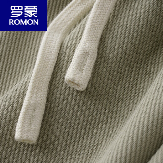 Romon (Romon) 300G Amerikaner schwerer grau-grüner Twill gerade-leges Casual Hosen für Herren Herbst Solid Color Lose Locker Sport Swathose Summer Style Green-Green L Empfohlen 105-125jin [Jin entspricht 0,5 kg]