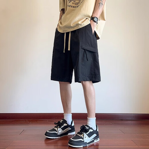 Zhaozedi Ice Silk Shorts minces pour garçons 2024 Été Nouveau pantalon sportif en vrac Trendy Summer Derying 5 points Pantalon ZX701-Khaki XL