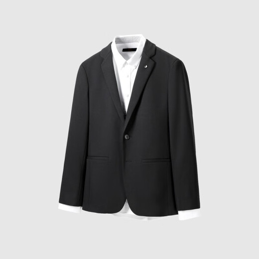 HLA Hailan House casual suit men's autumn flat lapel fashion gentleman single suit jacket HWXAD3Q134A black (D5) 175/92A (48A)