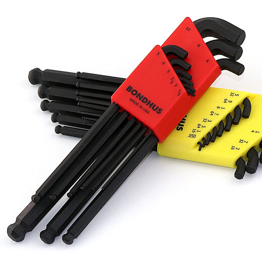 
BONDHUS imported American Borton short elbow hexagon wrench ball head set public-English extended 7/9/10/13 package 16799 short head special metric 9 package 1.5-10