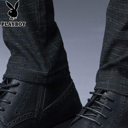 
Playboy (PLAYBOY) [Two pairs] casual pants men plaid suit pants slim pants business casual formal wear versatile trousers 688 black + 688 black 34