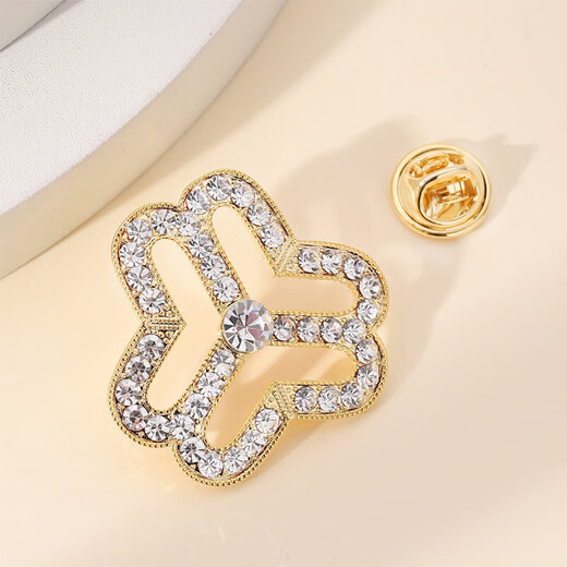 Rongxia Women's Federation Logo Brooch Customized Women's Federation Badge Women's Three-ring Scarf Button Pin Lapel Pin Gold Spur Pin