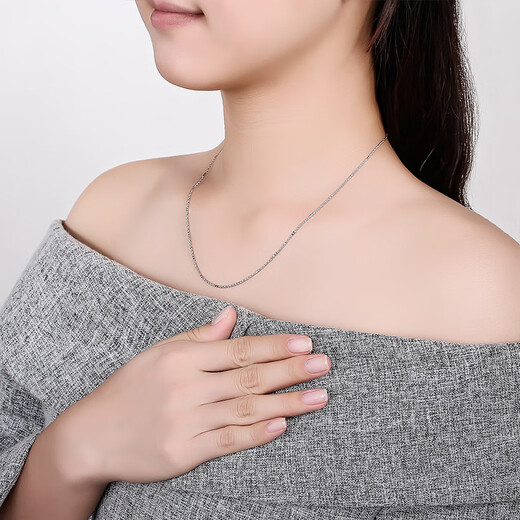 Saturday Blessing Simple PT950 Platinum Necklace for Women PT053533 About 3.88g 42cm Birthday Gift