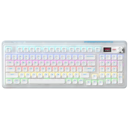 Cherry Cherry Pixiu98 Индивидуальная клавиатура Bluetooth Трехмодовая беспроводная ЖК-сварка RGB Hot-Swap Game Display, совместимая с Win/Mac Ice Flame Blue Tea Roll