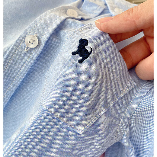 Yupinjia boys' long-sleeved shirt pure cotton spring clothing children's clothing children's baby white shirt children's size 2026 new style blue puppy 140