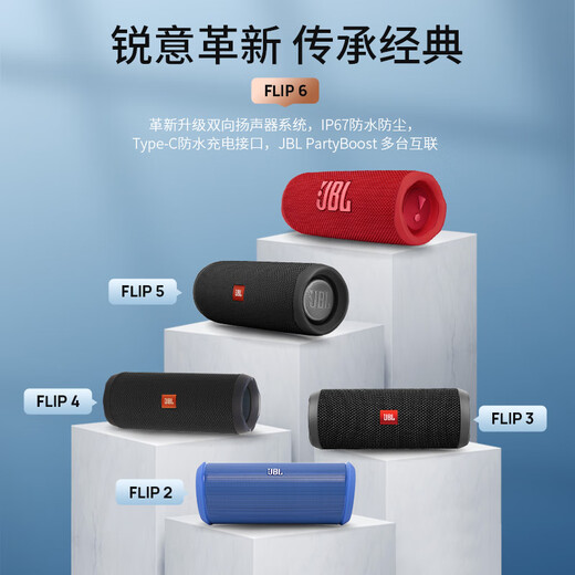 JBL FLIP6 Music Kaleidoscope Sixth Generation [National Subsidy] Portable Bluetooth Speaker Speaker Track Speaker High Battery Metal Black Graduation Season Gift