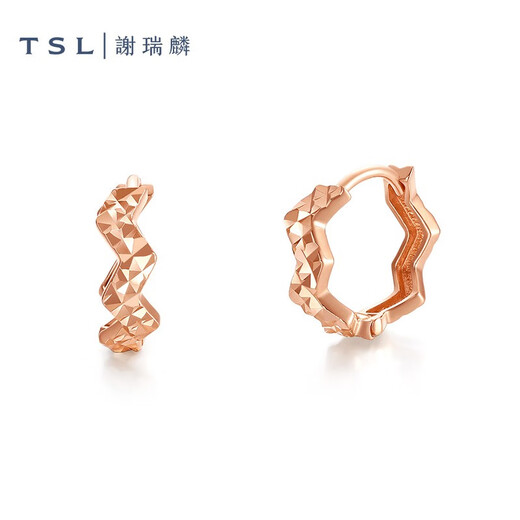 Xie Ruilin (TSL) 18K rose gold earrings Yueji series simple color gold earrings earrings for women AG682 k gold earrings