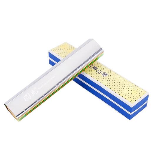 Guoguang accent polyphonique à 24 trous Écho harmonica c-tuning en aluminium Résine Résine Adulte Entrée de gamme Étudiant Enfants Harmonica Plate en aluminium C-Tuning à 24 trous + manuel [Stress]