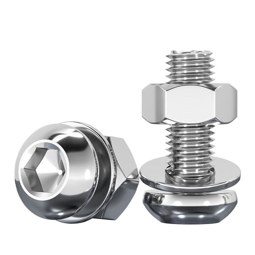 Tianzhuo Hardware M1.6-M16 304 stainless steel round head/pan head hexagonal screw nut combination set MM3M4M5M6 M3*25-50 set