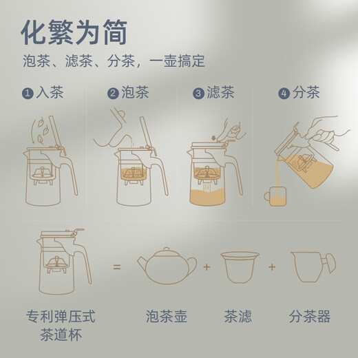 KAMJOVE glass teapot tea water separation elegant cup teapot filter flower teapot tea ceremony cup tea set teapot K-201/500ml