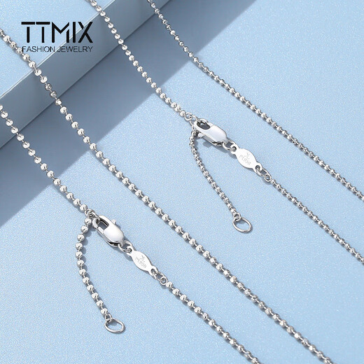 TTMIX platinum necklace women's platinum pt950 necklace platinum plain chain women's platinum plain chain clavicle chain for girlfriend 4.9-5.1g 56+2cm thick 1.1mm