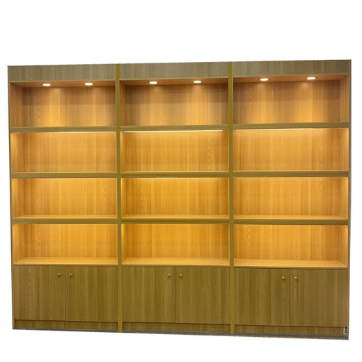 Double solid wood red wine cabinet display cabinet white wine cabinet display rack supermarket tobacco cabinet tea cabinet display cabinet specialty shelf commercial 100*30*200