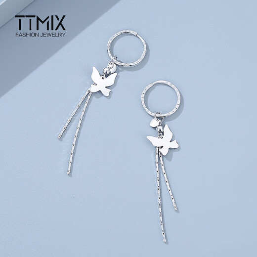 TTMIX platinum earrings for women platinum pt950 tassel butterfly earrings temperament long earrings for girlfriend weight 3.5-3.7g