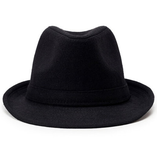 Middle-aged and elderly people's hats woolen British jazz hats spring autumn winter winter men's middle-aged hats men's hats black 59 cm