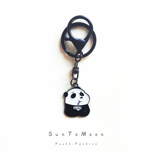 Suntomoon Schwarz -Weißer kleiner Panda -Cartoon Schlüsselbund DIY Handmade Bag Anhänger Männer und Frauen beste Freunde Accessoires kreative Geschenke Weißer Bären - ein Stil